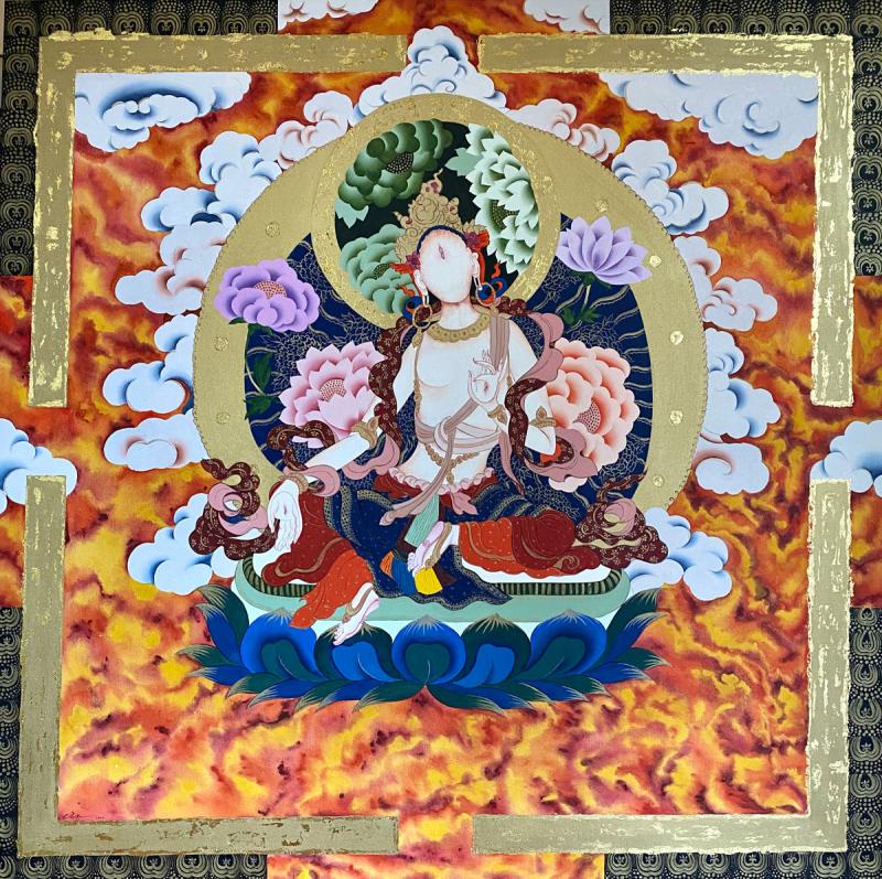 Mudita | Acrylic & Gold Leaf on Canvas | 48” X 48” | 2020