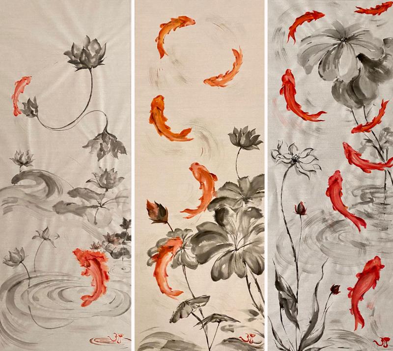 Serenity | Chinese ink on rice paper | 18" X 48" | 2020