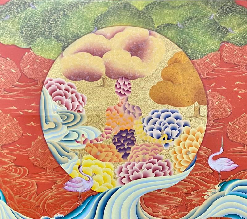 Anumodana - Gratitude in Bloom | Acrylic on Canvas | 42" X 36" | 2023