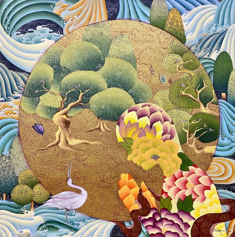 Natures-Bloom | Acrylic on Canvas | 24” X 24” | 2022