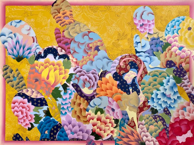 Om Mani Padme Hum-IV | Acrylic on Canvas | 48” X 36” | 2022