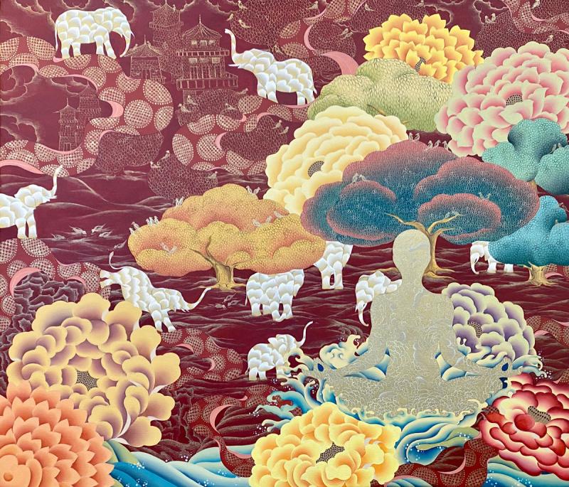 Vibhuti | Acrylic on Canvas | 42" X 36" | 2023